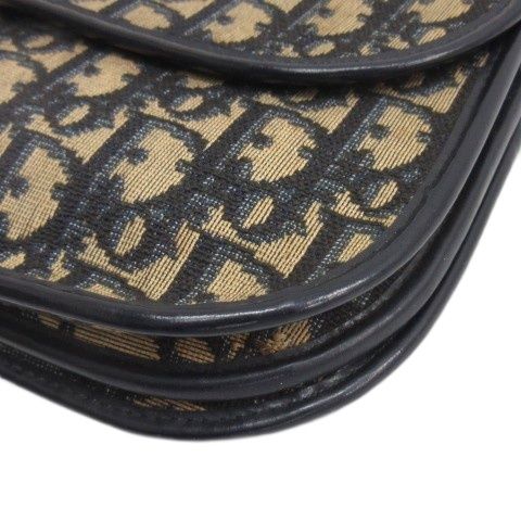 Dior Vintage Trotter Shoulder Bag Navy — view 4