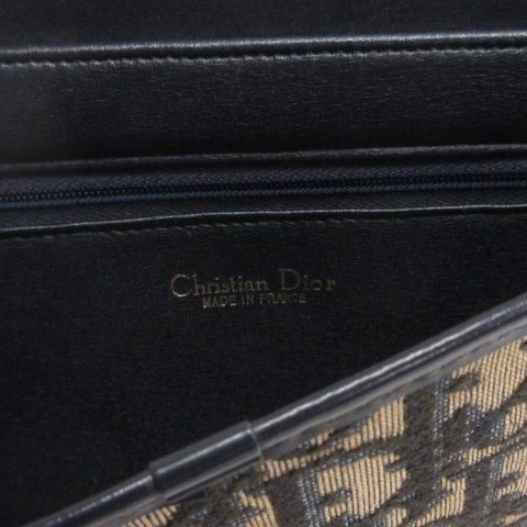 Dior Vintage Trotter Shoulder Bag Navy — view 9