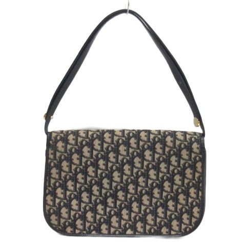 Dior Vintage Trotter Shoulder Bag Navy — view 3