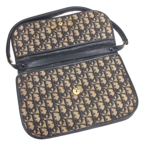Dior Vintage Trotter Shoulder Bag Navy — view 6