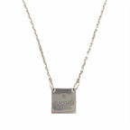 Gucci Logo Plate Necklace 925 Sterling Silver