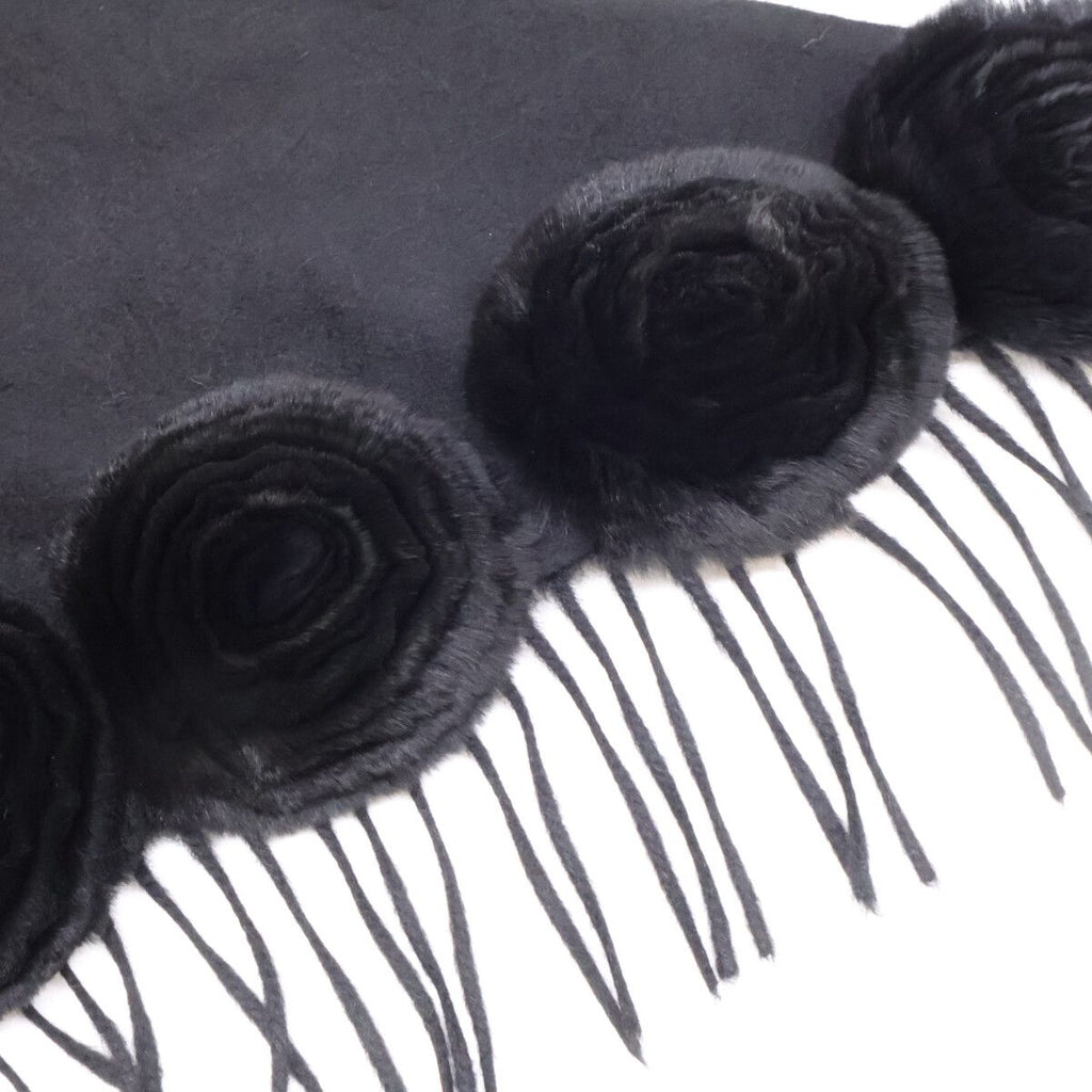 Fendi Cashmere Fringe Triangle Shawl Scarf — view 3