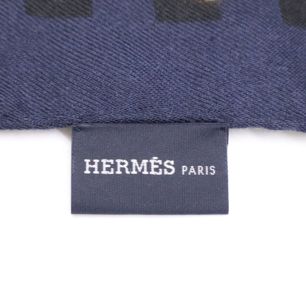 Hermes Dot Pattern Cashmere Silk Scarf — view 5