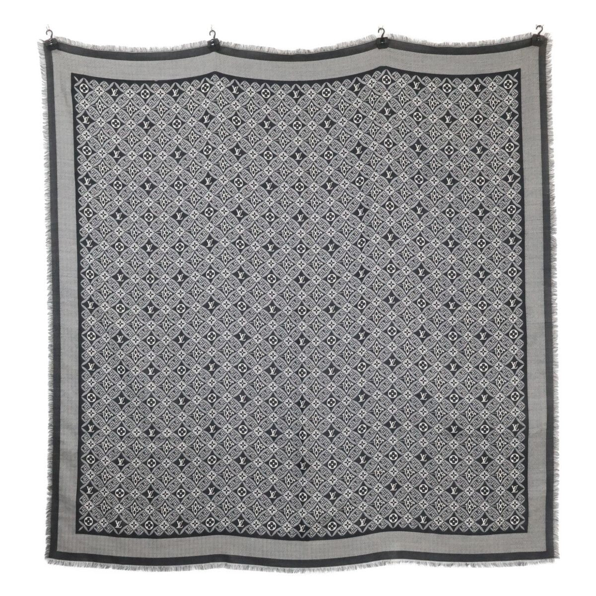 Louis Vuitton Since Monogram Silk Wool Shawl Scarf