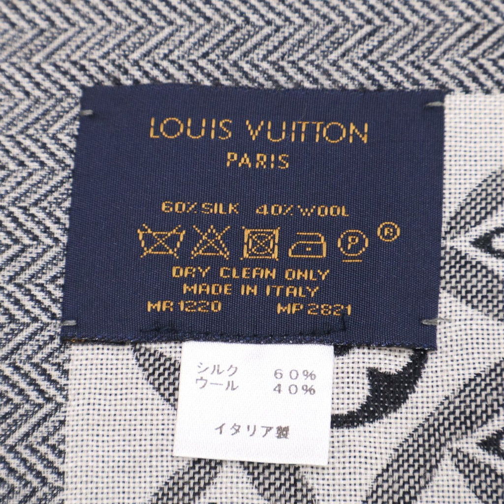 Louis Vuitton Since Monogram Silk Wool Shawl Scarf — view 3