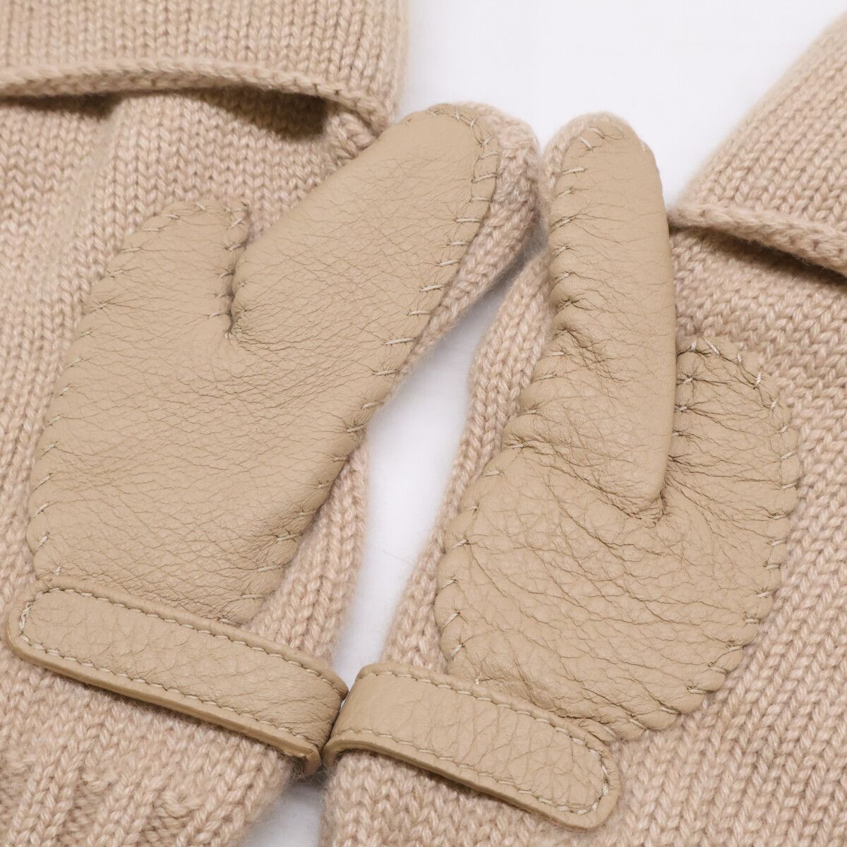 Hermes Baltimore Series Button Cashmere Deerskin Gloves — view 7