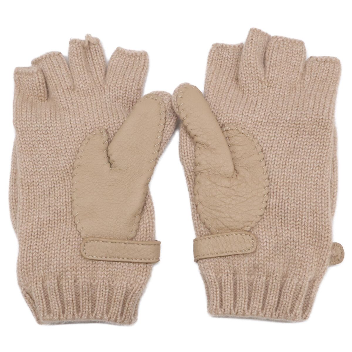 Hermes Baltimore Series Button Cashmere Deerskin Gloves — view 4