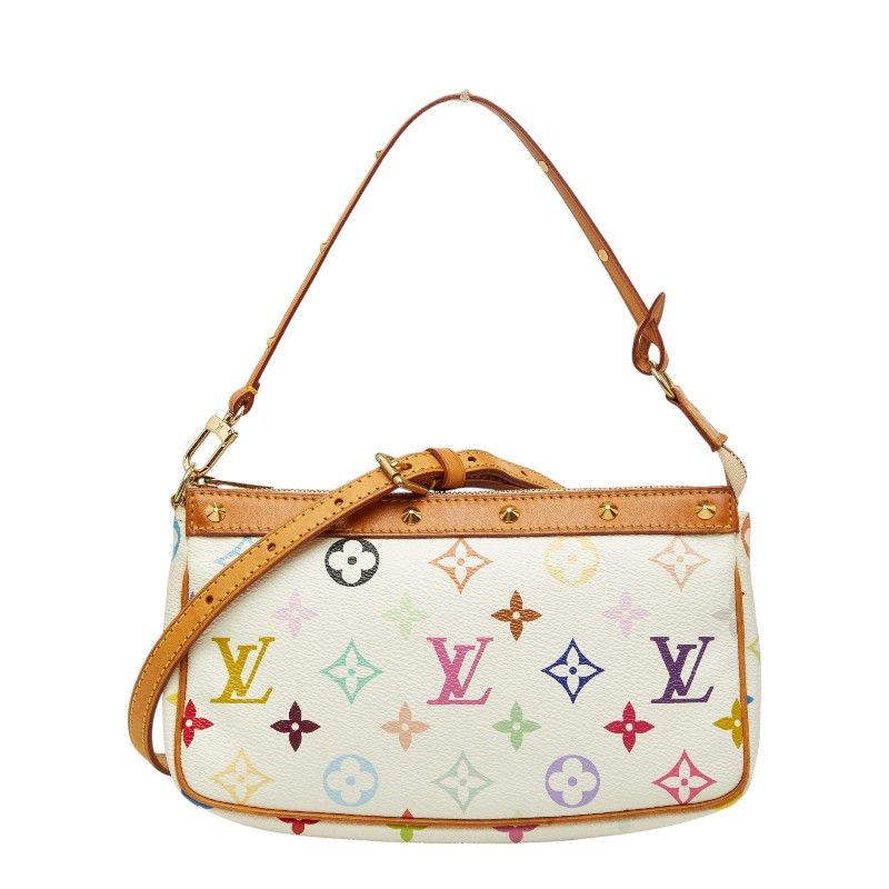 Louis Vuitton Monogram Multicolor Pochette 2-Way Shoulder Bag Blanc White