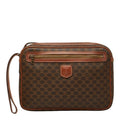 Celine Macadam Clutch Brown Leather