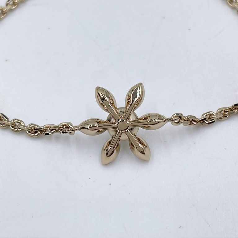 Dior Bracelet Blue in Gold Metal Faux Pearl Rhinestone CD Logo — view 3
