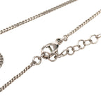 Chanel CC Logo Necklace Silver Metal Rhinestone — view 5