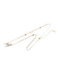 Chanel CC Logo Bambi Motif Necklace Gold Black Green Plated Faux Pearl Rhineston