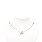 Chanel CC Logo Bambi Motif Necklace Gold Black Green Plated Faux Pearl Rhineston — view 5
