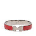 Hermes Click PM Bangle Silver Red Metal 1- Bracelet