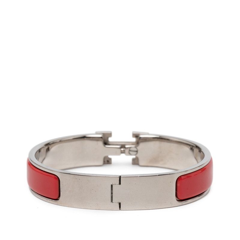 Hermes Click PM Bangle Silver Red Metal 1- Bracelet — view 3