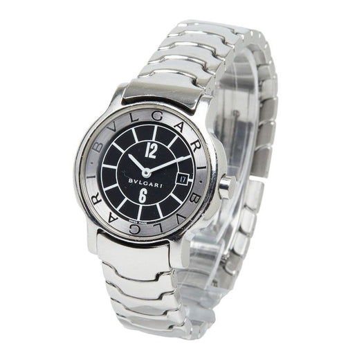 Bvlgari Solo Tempo Watch Black Silver Stainless Steel — view 2