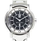 Bvlgari Solo Tempo Watch Black Silver Stainless Steel