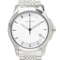 Gucci Timeless Logo Watch 126.4 White Silver Stainless Steel