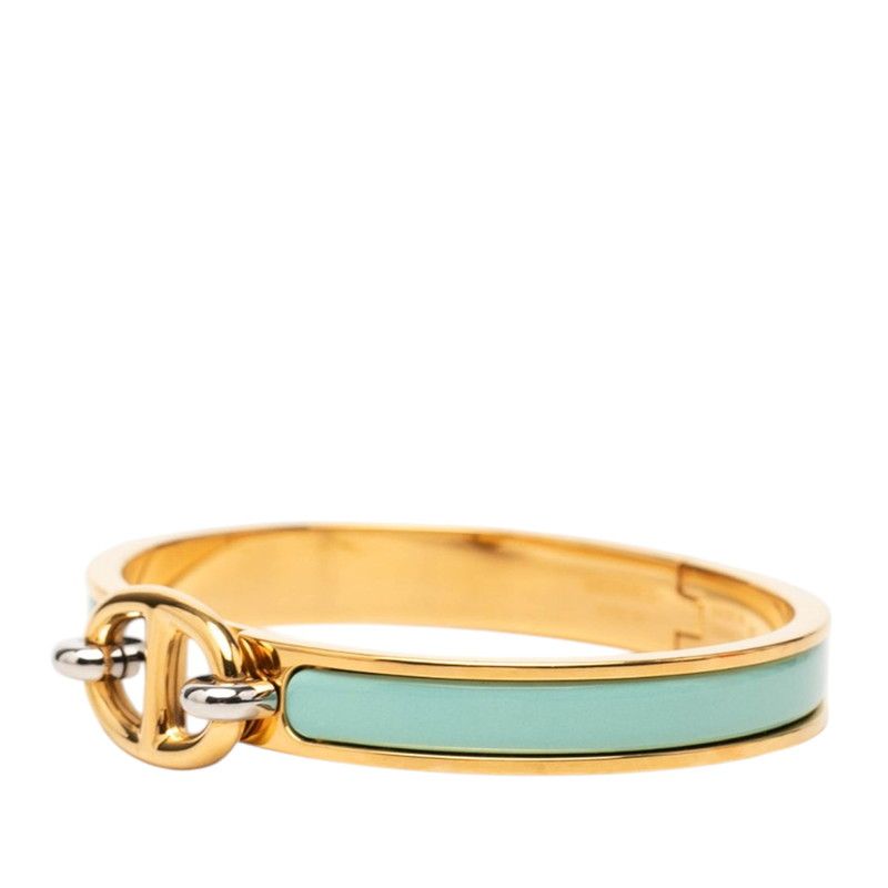 Hermes Mini Click Chaine D'ancre Bracelet Gold Silver Blue Plated Metal — view 2