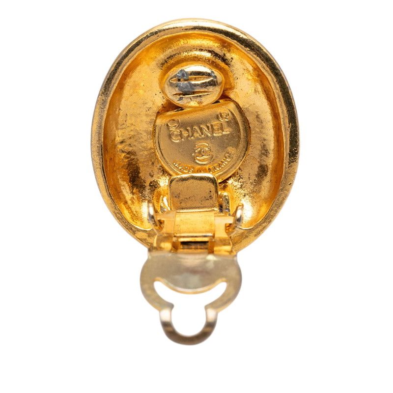 Chanel Vintage Mademoiselle Earrings Gold Plated — view 3