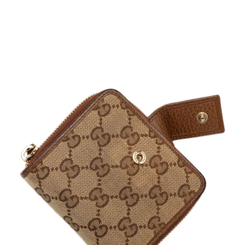 Gucci GG Canvas Bifold Wallet Beige Brown — view 6