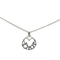 Dior Logo Heart Motif Pendant Silver Gray Metal