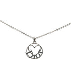 Dior Logo Heart Motif Pendant Silver Gray Metal