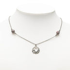 Dior Logo Heart Motif Pendant Silver Gray Metal — view 6