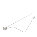 Dior Logo Button Motif Necklace Silver Metal