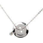 Dior Logo Button Motif Necklace Silver Metal — view 3