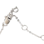 Dior Logo Button Motif Necklace Silver Metal — view 6
