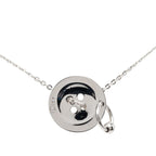 Dior Logo Button Motif Necklace Silver Metal — view 2