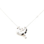 Dior Logo Button Motif Chain Necklace Silver Metal — view 2