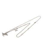 Louis Vuitton Pendant LV Initial Necklace Silver Blue Metal Rhinestone — view 3