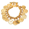 Celine Triomphe Button Motif Bracelet Gold Plated
