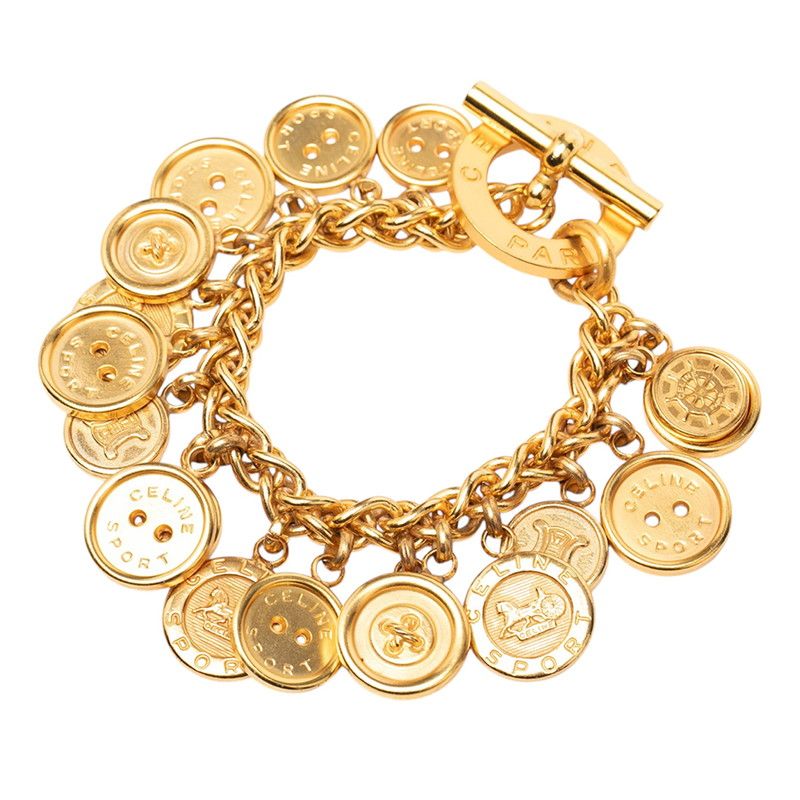 Celine Triomphe Button Motif Bracelet Gold Plated — view 2