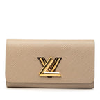 Louis Vuitton Epi Portefeuille Twist Wallet Beige Leather