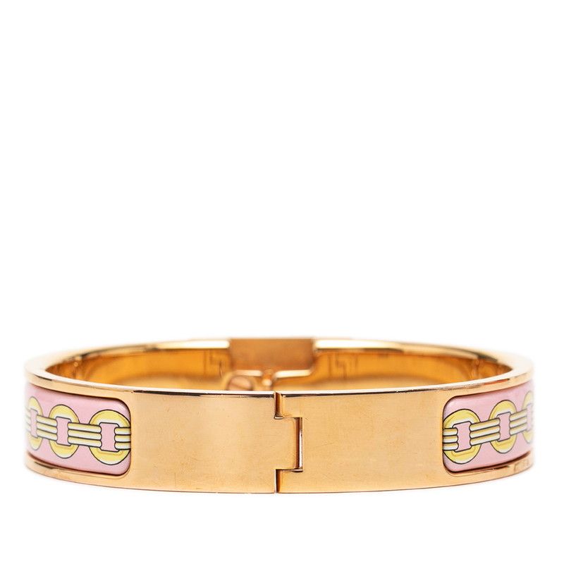 Hermes Click Ano Bracelet Gold Pink Yellow Plated — view 3