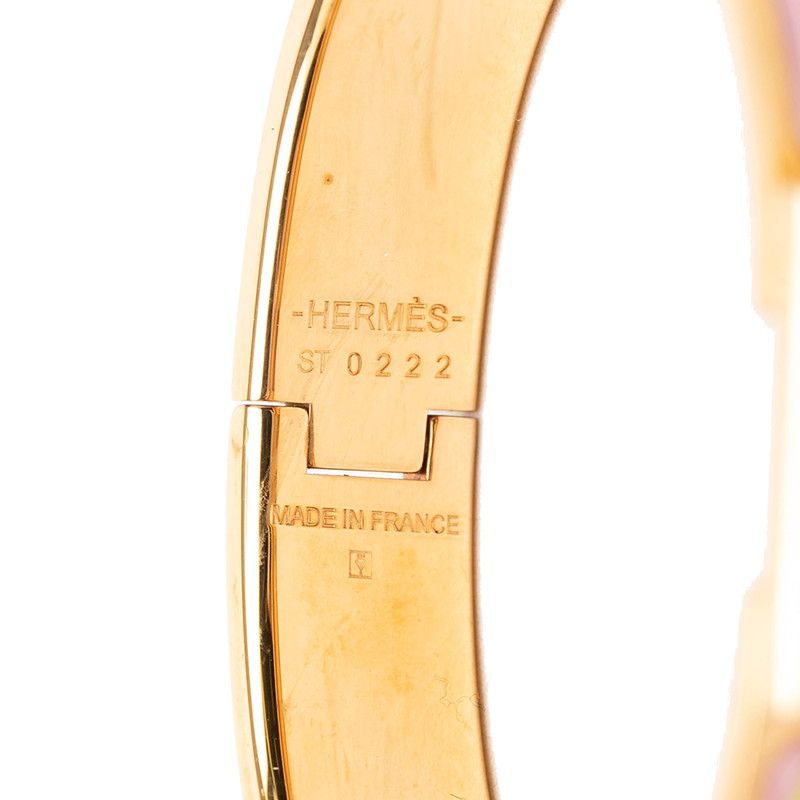 Hermes Click Ano Bracelet Gold Pink Yellow Plated — view 4