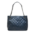 Chanel Quilted Tote Blue Caviar Leather
