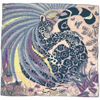 Hermes Carre 90 Jaguar Quetzal Scarf Silk Purple Multicolor