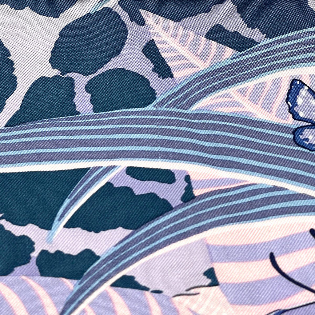 Hermes Carre 90 Jaguar Quetzal Scarf Silk Purple Multicolor — view 4