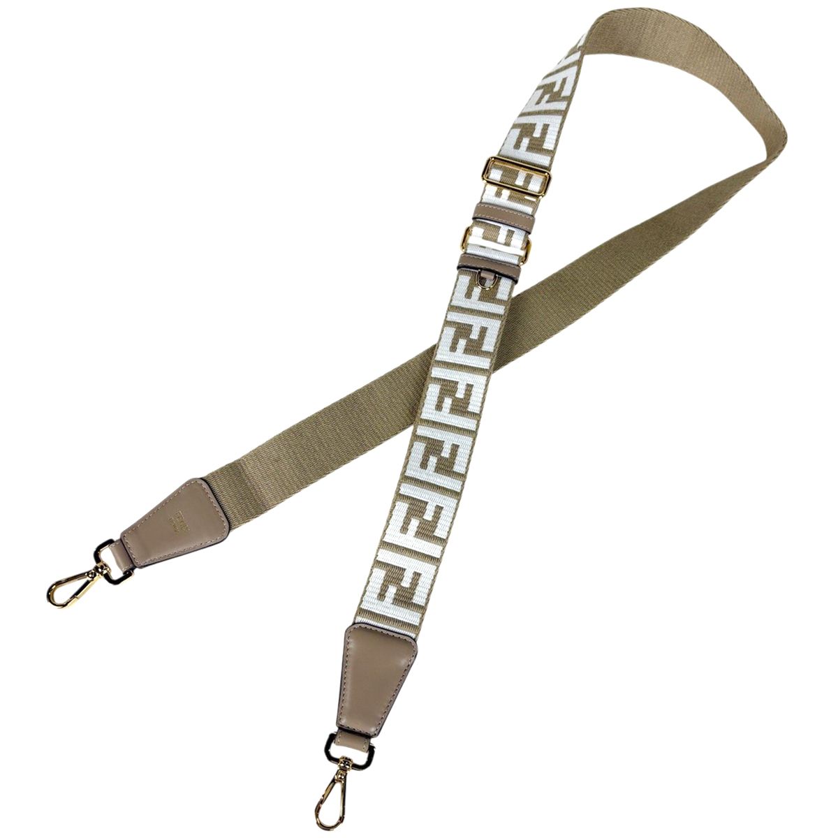 Fendi Zucca Pattern Shoulder Strap Crossbody Canvas Leather Beige