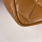 Chanel Big Quilted Single Flap Chain Shoulder Bag CC Logo Leather Brown — view 3