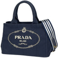 Prada Canapa Tote 2-Way Canvas Navy