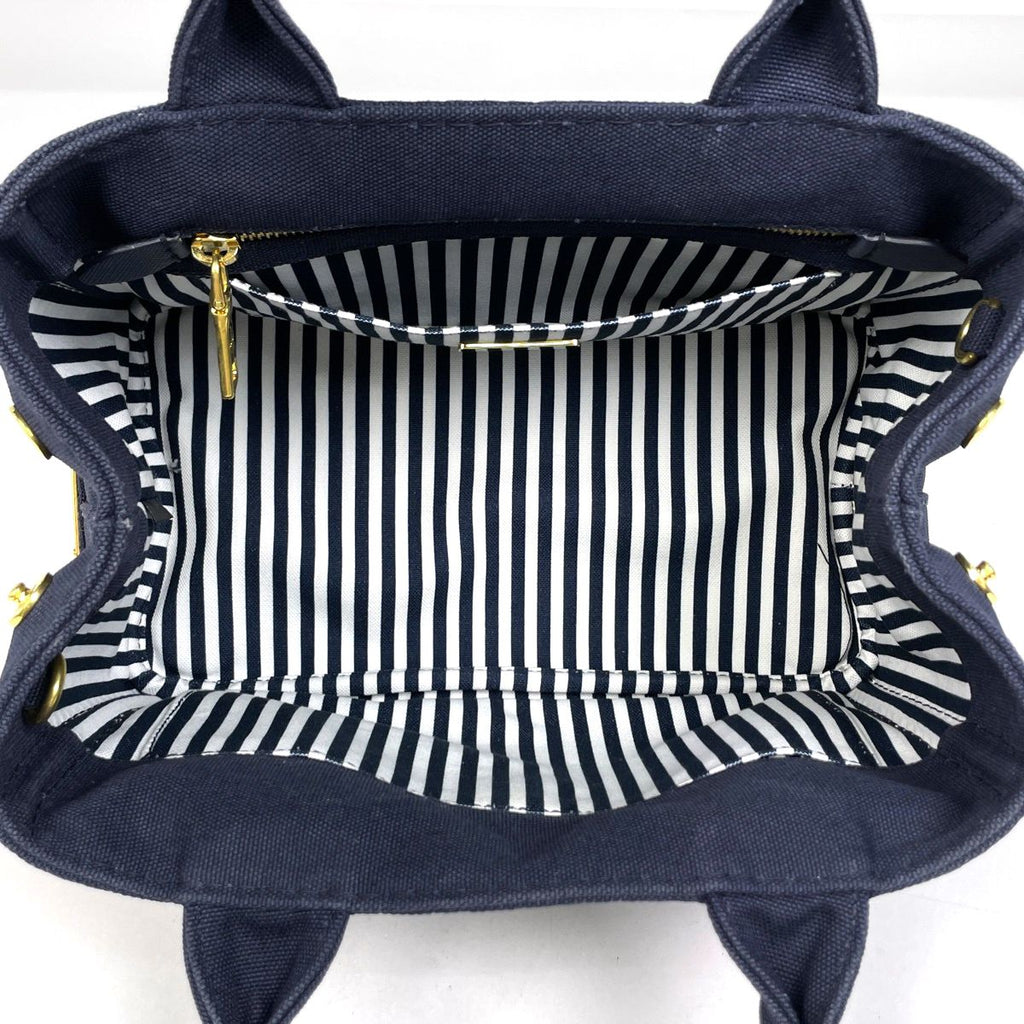 Prada Canapa Tote 2-Way Canvas Navy — view 7