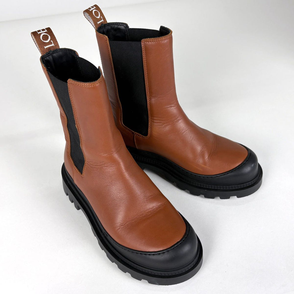 Loewe Chelsea Boots Side Gore Shoes Leather Brown — view 6