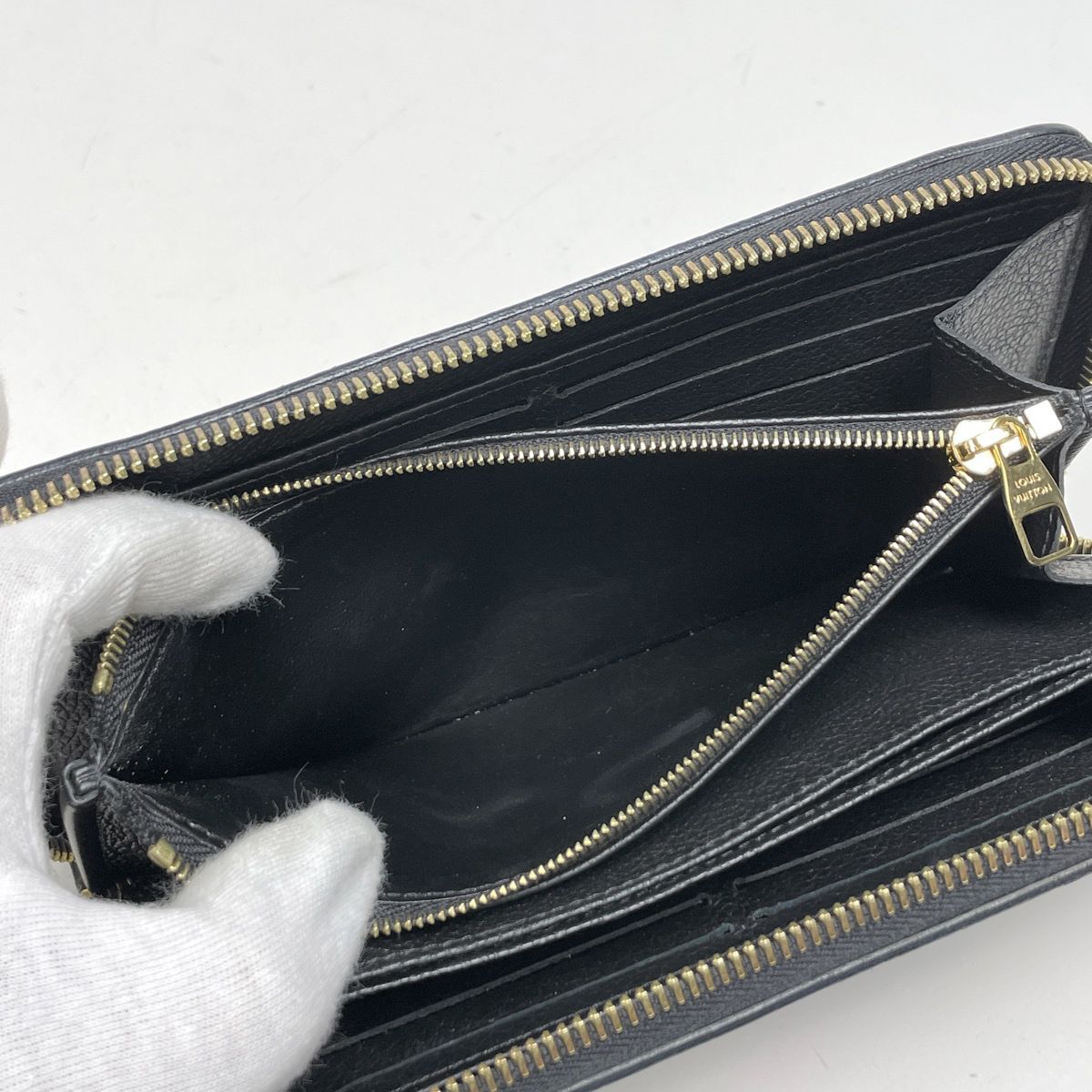 Louis Vuitton Zippy Wallet Round Zip Around Bicolor Monogram Empreinte Black — view 7