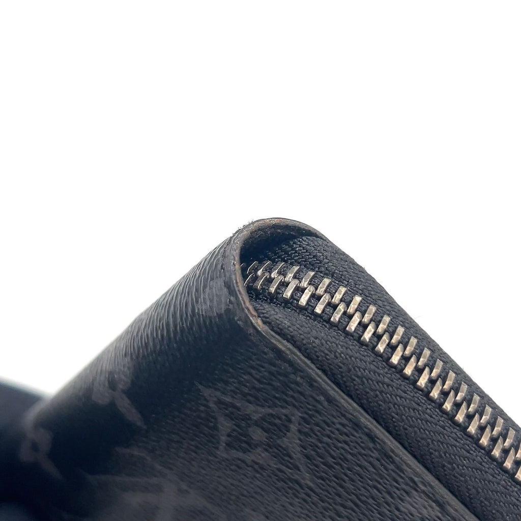 Louis Vuitton Zippy Wallet Vertical Monogram Eclipse Leather Black Zip Around — view 9
