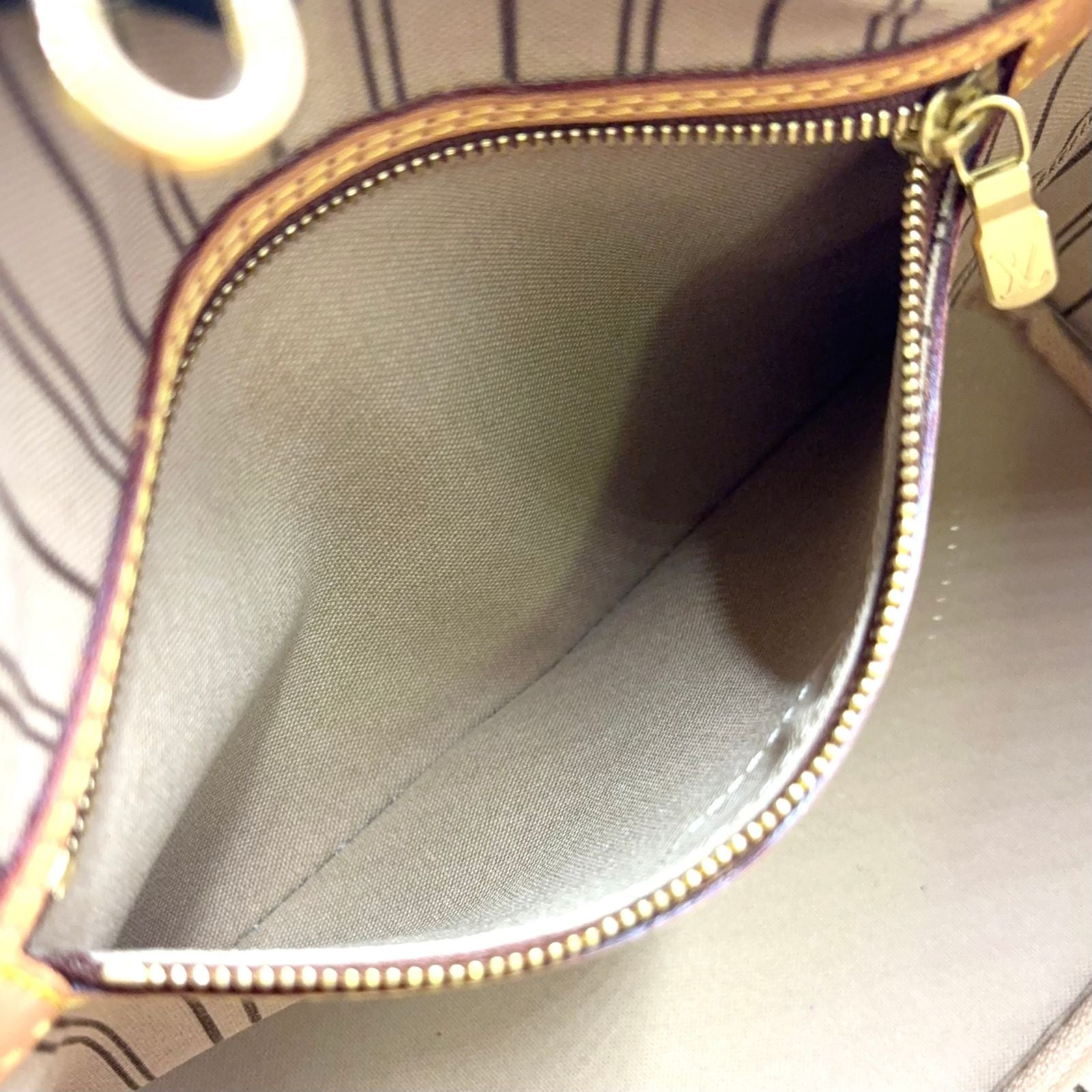 Louis Vuitton Neverfull PM Monogram Leather Brown Tote Gold — view 6